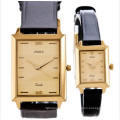 Water Resistant Japan Movement Square Couple Watch